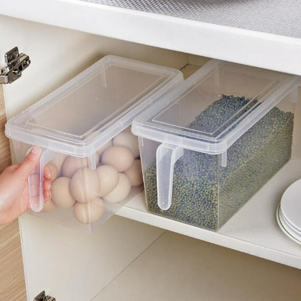 Recipiente de plástico para almacenamiento de cocina, caja cuadrada para  almacenamiento de alimentos, organizador de refrigerador apible perfecl  organizador de nevera