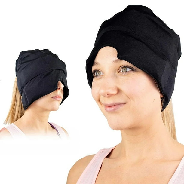 Gorro para aliviar la migraña, para el dolor de cabeza y migraña. Alivio  del dolor de cabeza con gel caliente/frío para la cabeza con compresa  facial