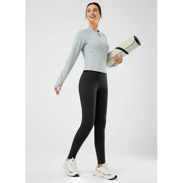 Heathyoga Leggings de invierno con forro polar para mujer, leggings  térmicos con bolsillos para mujer.