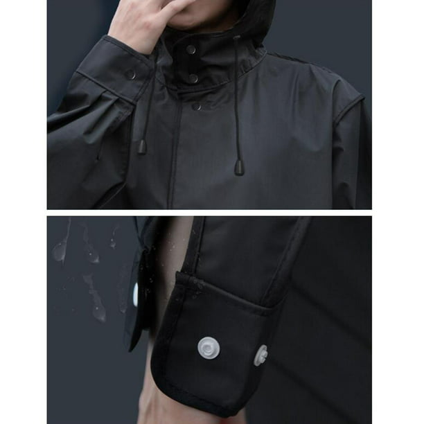 Chubasquero transparente con capucha impermeable a prueba de viento  chaqueta con cierre de botón impermeable SG jinwen Poncho transparente con  capucha