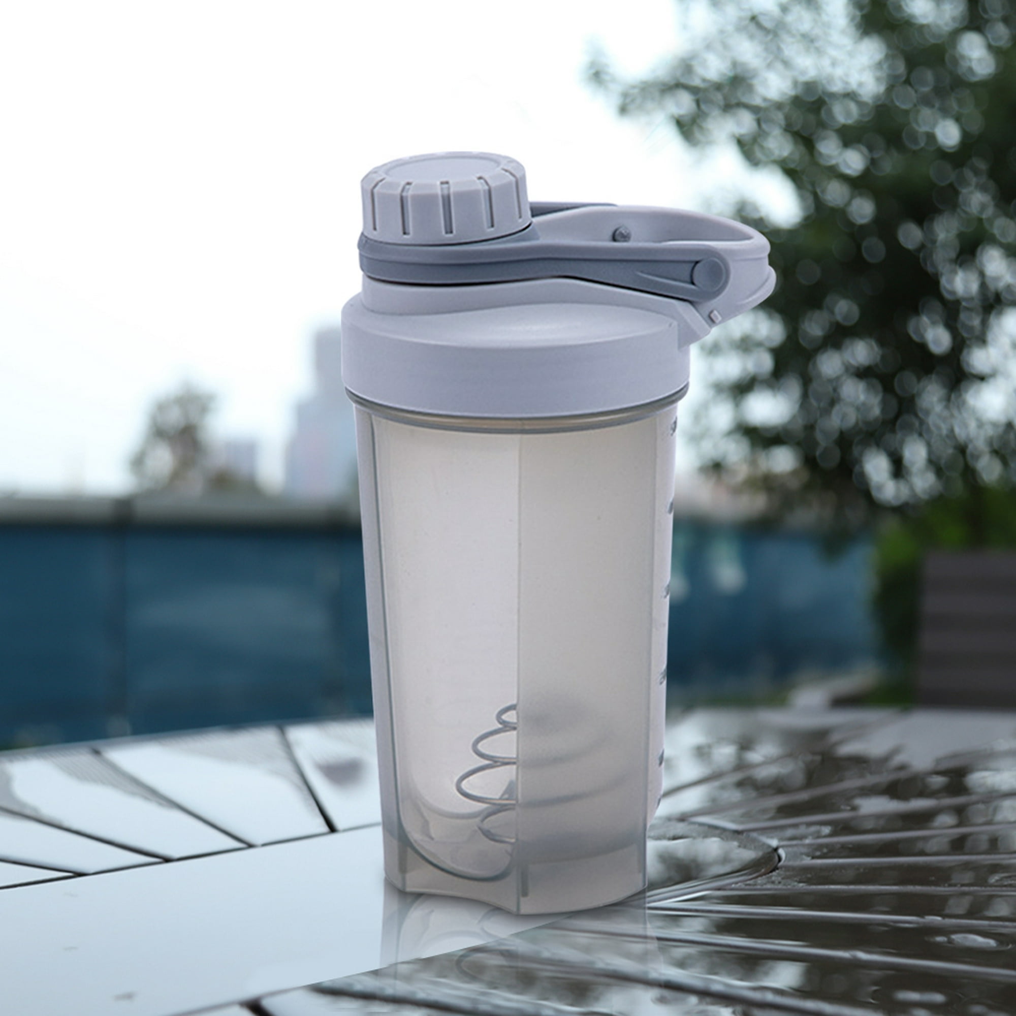 Vaso mezclador de agua de 500ML para viajes al aire libre, botella de agua  para deportes, vasos (gris) Likrtyny Para Estrenar