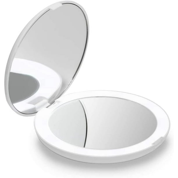 Espejo Maquillaje con Luz Viaje ABS 19,7x13,5x1,3cm Blanco