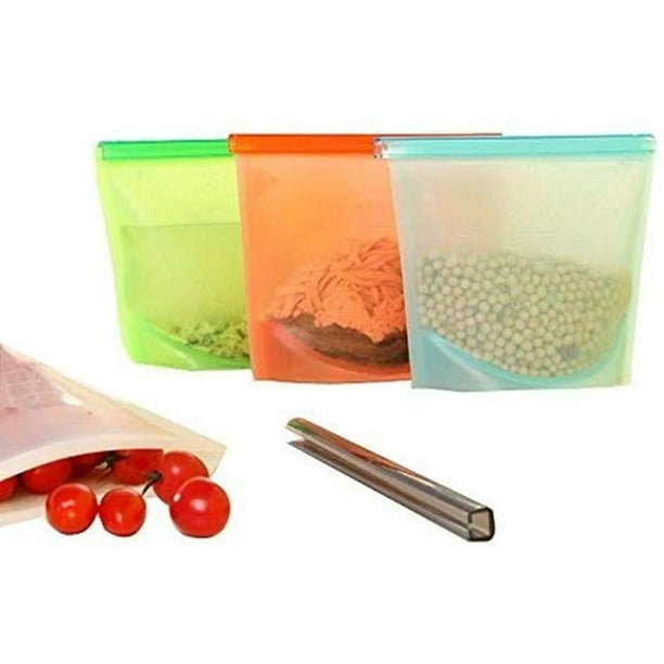 Bolsas de alimentos de silicona reutilizables, bolsas de almacenamiento de  alimentos de silicona para frutas, verduras y carne, bolsas de alimentos,  bolsas de almacenamiento multifuncionales Adepaton WL-00601