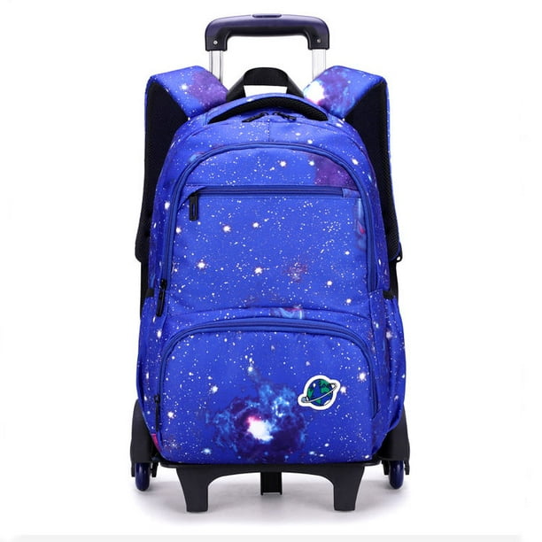 Mochila con ruedas para niñas y niños, mochila con ruedas para la escuela,  mochila con ruedas para jardín de infantes, Azul