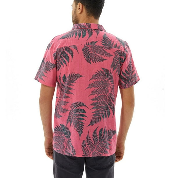 Outfit de hombre para playa con camisa hawaiana roja 】