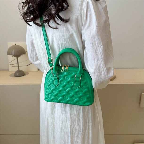 Bolso de mano para mujer, Bolso de mano de cuero PU, Bolso cruzado elegante  Simple (verde) Likrtyny