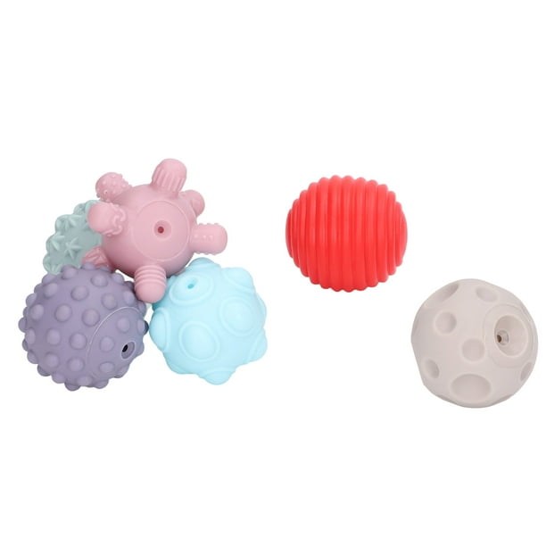 Juego de pelotas sensoriales texturizadas para bebé, juguete educativo de pelota  para apretar Multicolor suave para niños, 6 meses, 6 uds.