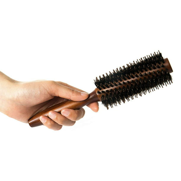 1 peine redondo, cepillo de pelo con cerdas, peine, rodillo, rizador,  herramienta de peluquería DIY con mango de madera Rojo Verde
