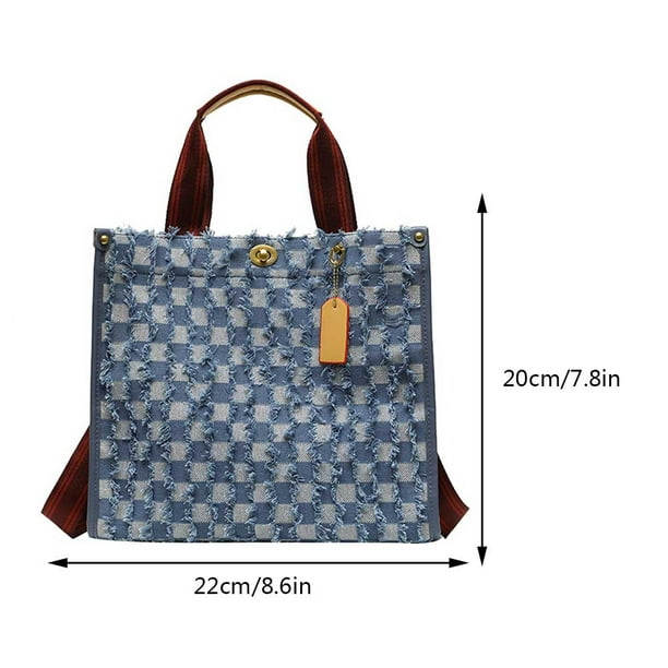 Bolso cruzado de lona para mujer, Bolso de compras con rejilla geométrica para  mujer (azul pequeño) Ndcxsfigh