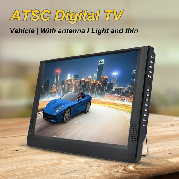 Televisor Portátil Pequeño de 7 Pulgadas, 1080P, ATSC Car Digital TV,  Estéreo de Alta Sensibilidad, Compatible con Radio FM, Tarjeta TF, AV, USB