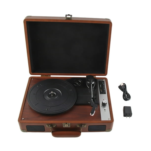 Tocadiscos Bluetooth con altavoz integrado, grabación USB, música,  tocadiscos portátiles vintage para discos de vinilo de 3 velocidades,  reproductor de discos con fonógrafo LP, negro : Electrónica 