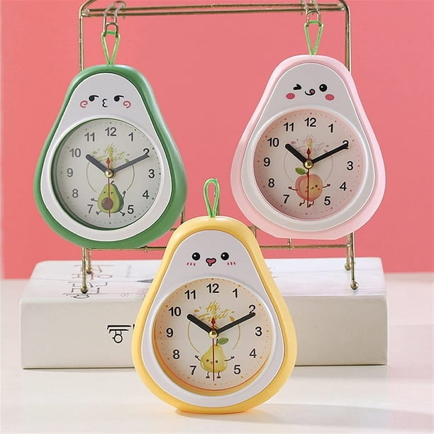 TOMYEUS Reloj despertador de madera, reloj creativo para estudiantes,  niños, reloj de cama para decoración de escritorio (color C)