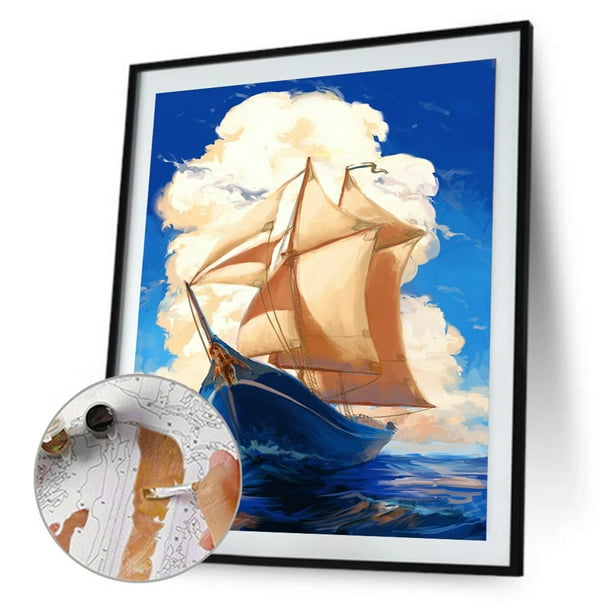 Cuadros Decorativos Lienzo pintado pintura al óleo por números barco de  vela pared arte moderno dormitorio decoración Ndcxsfigh Nuevos Originales