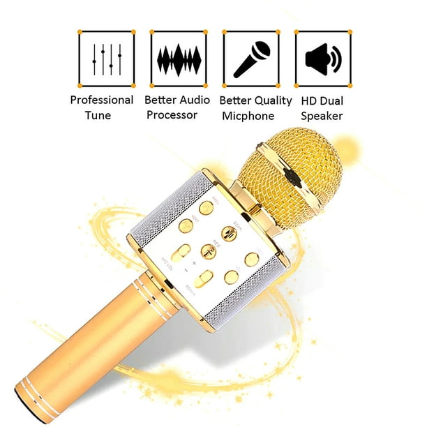 Micrófono para niños, micrófono Bluetooth inalámbrico Karaoke Micrófono  Bluetooth Micrófonos para niños, reproductor de KTV, compatible con  dispositivos Android e iOS para cantar fiestas (azul) : :  Instrumentos musicales