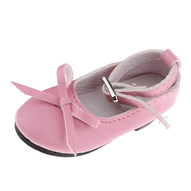 Zapatos de tacón bajo de cuero sintético con lazo para niñas