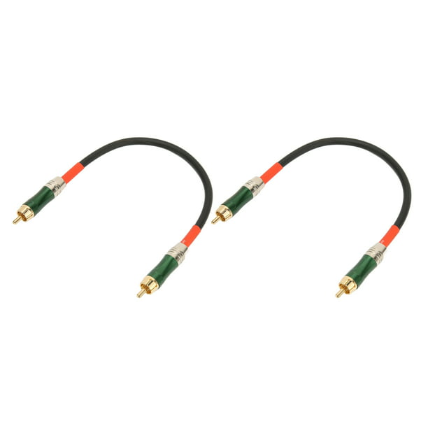 RCA - Cable divisor de audio macho a 2 hembras, adaptador Y con conductor  OFC, doble blindaje chapado en oro, cubierta de PVC flexible, paquete de 2