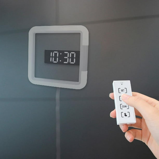 Reloj de pared digital LED, reloj de pared con calendario de pantalla de 9  pulgadas, con alarma, temperatura interior, control remoto, pantalla LED  grande, reloj de pared para dormitorio, oficina, : 