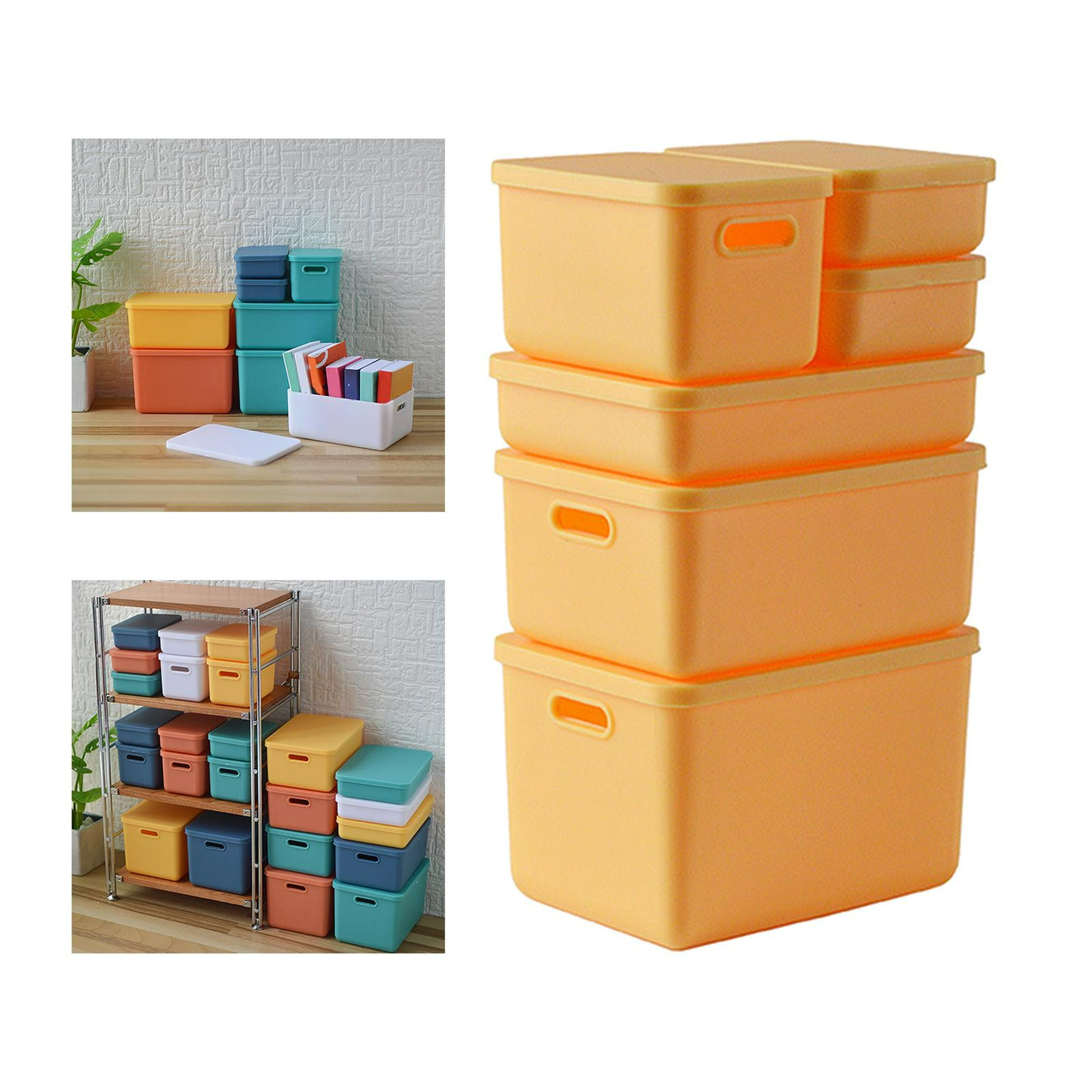 Cajas de Almacenamiento para , Portátil con Tapa, Caja de Juguetes para  Escritorio, Dormitorio, Hogar , Blanco Macarena mini estuche de  almacenamiento