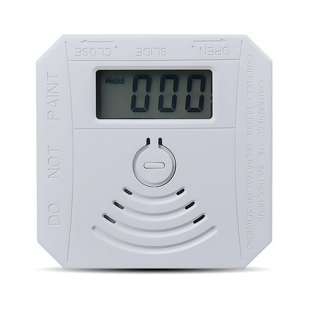 Detector de monóxido de carbono, detector de alarma de monitor de gas CO,  sensor de CO con pantalla digital LED para el hogar, depósito, funciona con