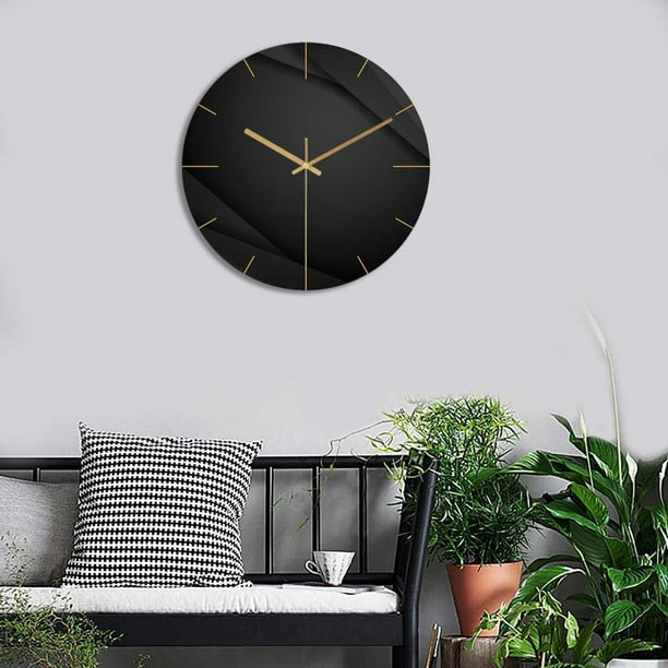 Relojes de pared grandes de lujo, silenciosos sin tictac con números  arábigos grandes, reloj decorativo para sala de estar, Hotel, oficina,  decoración perfecl Reloj de pared