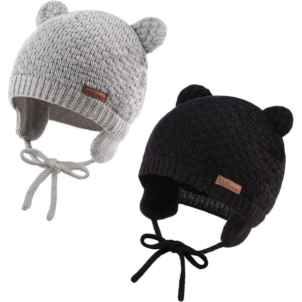 Lindo Bebé Niño Niña Niños Cálidos Sombreros Con Orejeras Gorro