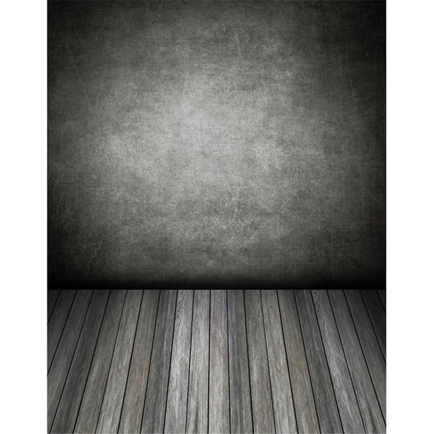 ABPHQTO Fondo fotográfico pared negra suelo de madera gris fondos 150x220cm  fondos para estudio foto ABPHQTO