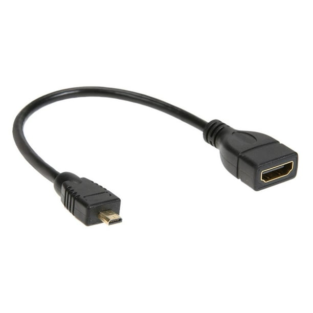 Micro HDMI-compatible Macho a HDMI-compatible Hembra Adaptador Conector  Cable Corto 17cm WDOplteas Para estrenar