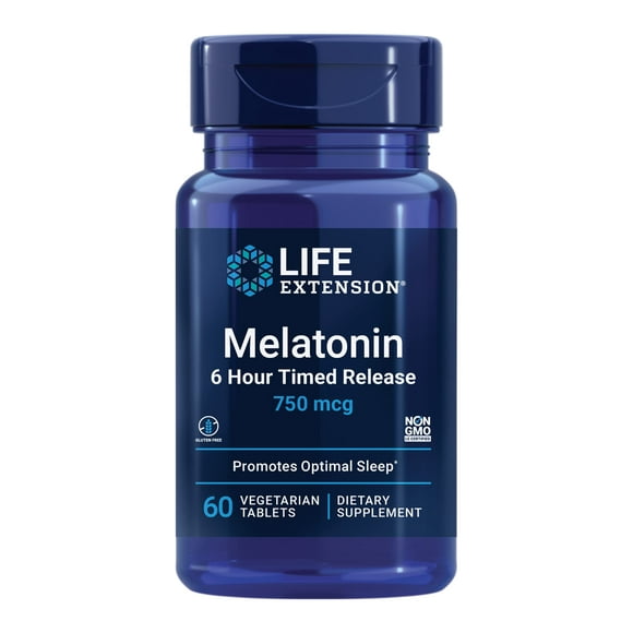 suplemento life extension melatonina 750 mcg de liberación temporizada
