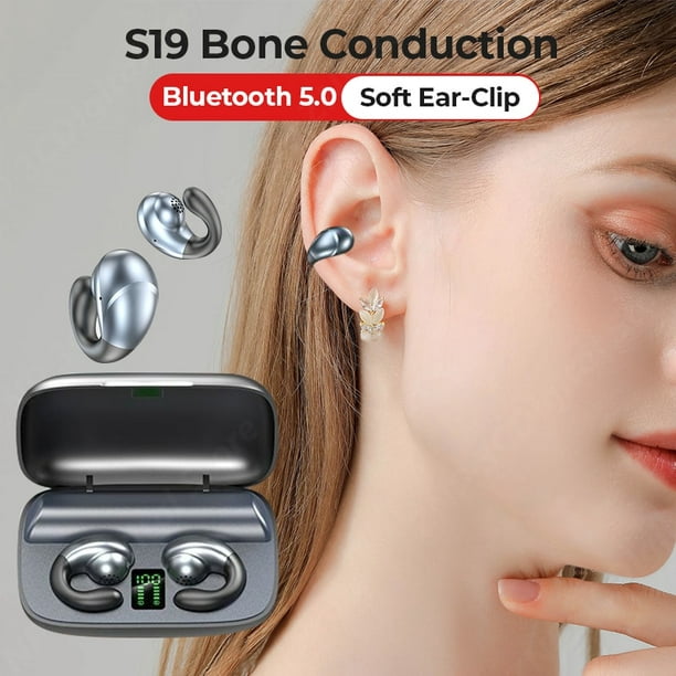 Auriculares inalámbricos con Bluetooth, audífonos de conducción ósea con  Clip para la oreja y micróf xuanjing unisex