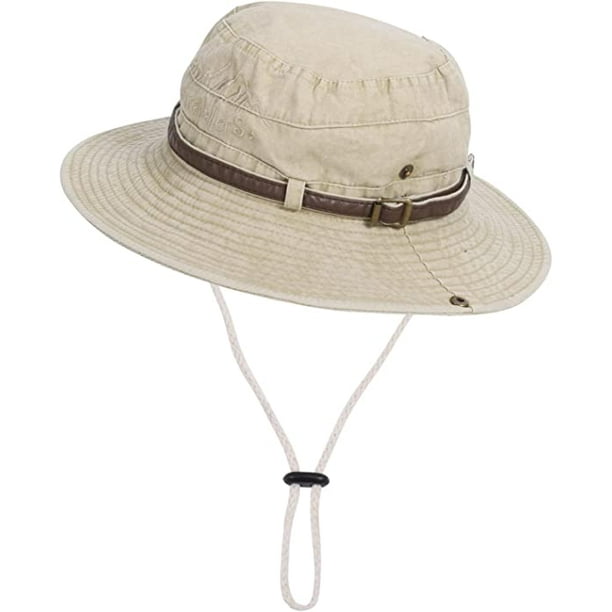 Sombrero Sol Safari Hombre Algodón-Sombrero de Pescador Ancho Brim  Hombre-Sombrero Trekkingde Verano con Protección UV- Plegable Transpirable  Aire