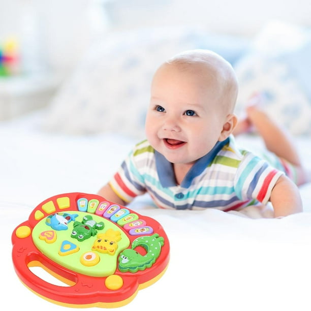  Adorable piano de león para bebé, 5 teclas de luz numeradas y  de colores diferentes, juguete musical para tocar y enseñar al bebé con 3  modos de juego, juguete interactivo para