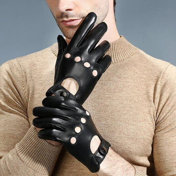  Guantes de piel para hombre cálidos para pantalla táctil de  invierno con guante de conducción de coche gratis, Negro, XS : Ropa,  Zapatos y Joyería