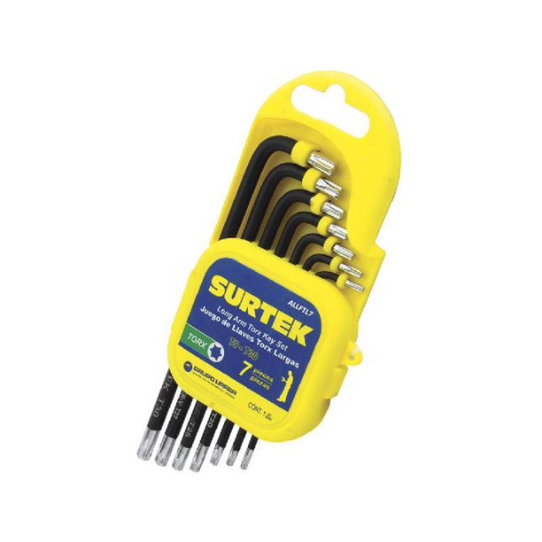 Juego De 7 Llaves Torx Largas Organizador Plastico Abatible Truper