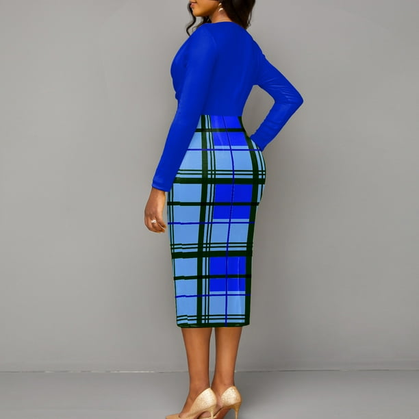 Pantalones de mezclilla para mujer, cintura alta, ajuste delgado, alta  elasticidad, color sólido, Azul / Patchwork, XXL 