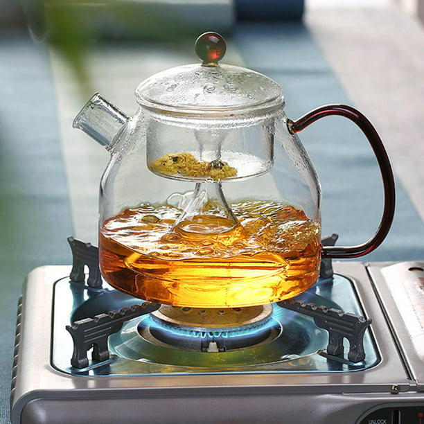 Tetera de vidrio resistente al calor de gran capacidad, tetera para hervir  agua, tetera para té y café