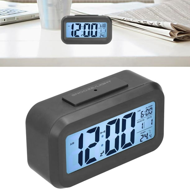  ORIA Reloj despertador digital, reloj LED de pantalla grande, reloj  despertador de dormitorio de 6.5 pulgadas, reloj de escritorio con pantalla  de temperatura, 12/24 horas, repetición, cable USB de : Todo