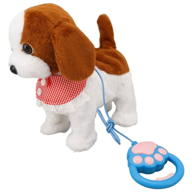 Juguete electrónico de peluche para cachorros, perro lindo que canta y  camina, menea la cola, perro interactivo electrónico suave para niñas,  color marrón