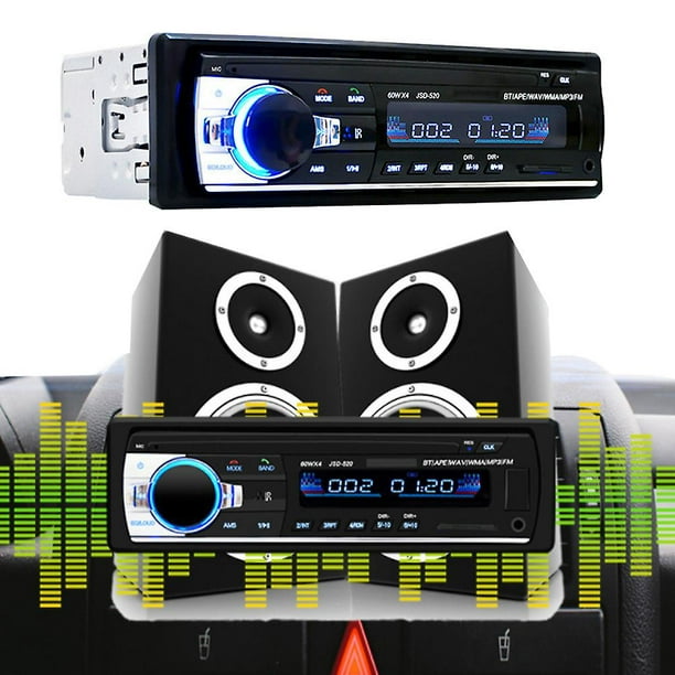 Radio de coche Bluetooth Manos libres Estéreo de coche con USB y  reproductor de MP3 para coche Radio FM WD.WDQZL Hogar
