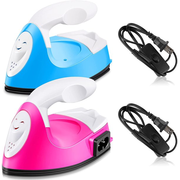 2 piezas Mini Craft Iron Mini Heat Press Mini Iron Portable Handy Heat para  bricolaje Camisetas Zapa oso de fresa Electrónica