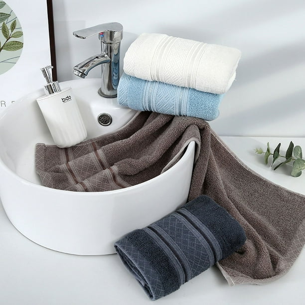 JM Toallas de manos de algodón suave súper absorbentes (paquete de 4, 33 *  74 cm) para baño, manos, cara, gimnasio y spa JM