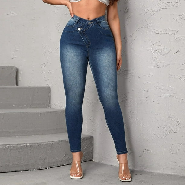 Gibobby Jeans dama talla extra Pantalones de talle medio con