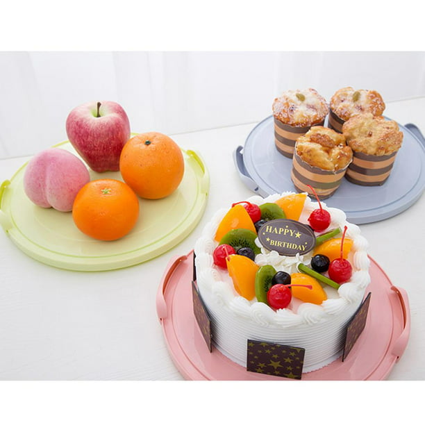Zoofen - Porta pasteles de plástico con asa de 10 pulgadas, soporte para  tartas con tapa, contenedor de pastel rosa para tartas redondo de 10  pulgadas