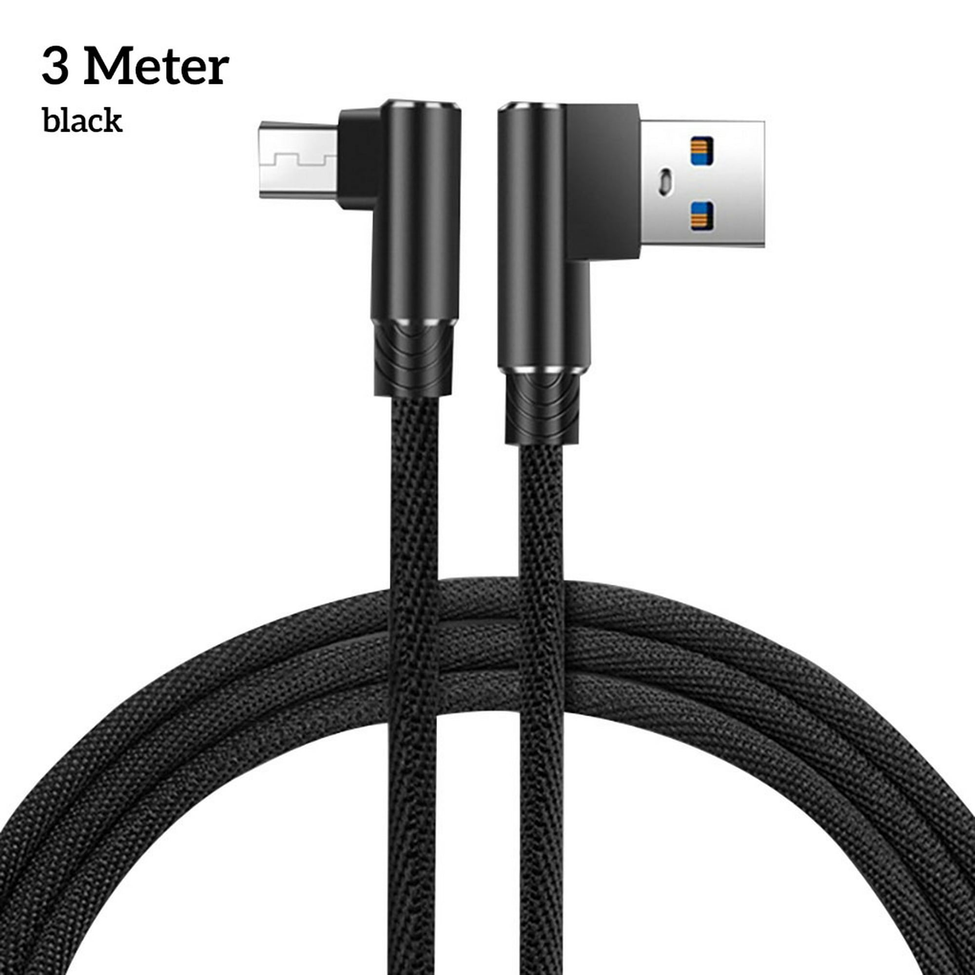 Cable micro USB, paquete de 3 cables de carga Android de 6 pies, cables de  carga rápida de sincronización trenzada larga compatibles con Samsung