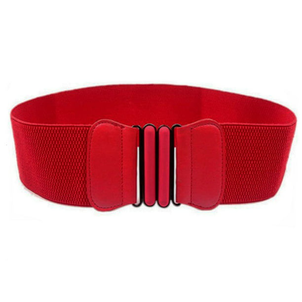 Fajín Ancho de Cintura de Del Estilo Correa Elástica Del Vestido de s  Mujeres - rojo, unico Sunnimix Cinturón de cintura ancha para mujer