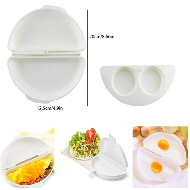 Freidora de huevos para microondas | Olla de huevos para microondas y  escalfadora para sándwiches de desayuno | Máquina para microondas para 2  huevos