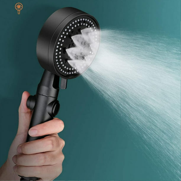  Cabezal de ducha de mano de 7 modos de alta presión, lavado a  presión integrado para limpiar el cabezal de ducha de baño con manguera de  acero inoxidable de 59 pulgadas