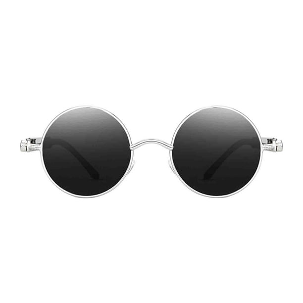 Steampunk - Gafas de sol redondas de moda para hombre, gafas punk de lujo,  retro, huecas, de moda, color rosa y azul