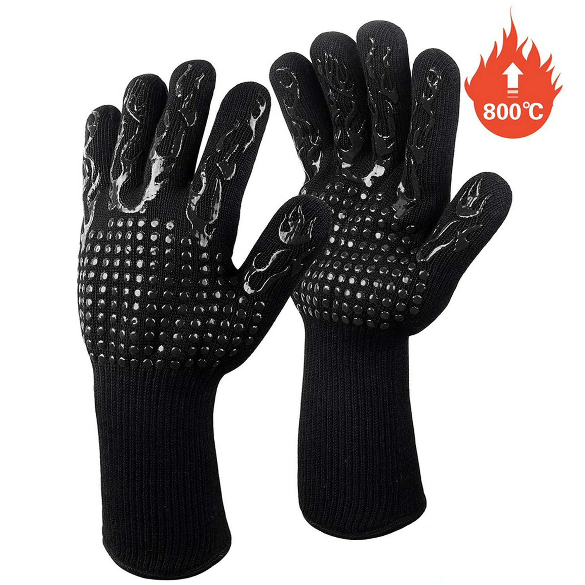  1 par de guantes de horno para cocina, resistentes al calor,  forro de algodón suave, guantes de horno de silicona antideslizantes,  guantes de horno resistentes al calor, par de guantes de