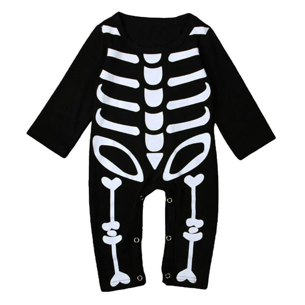 Lindo disfraz de de Halloween para bebés, niñas, , , , trajes con estampado de huesos, ropa - 80 M BLESIY Mameluco de halloween | Bodega Aurrera en línea