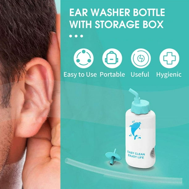 Lavador de oídos manual Botella de lavado de oídos con caja de  almacenamiento Punta flexible Kit de limpieza de oídos con lavabo para  adultos y niños
